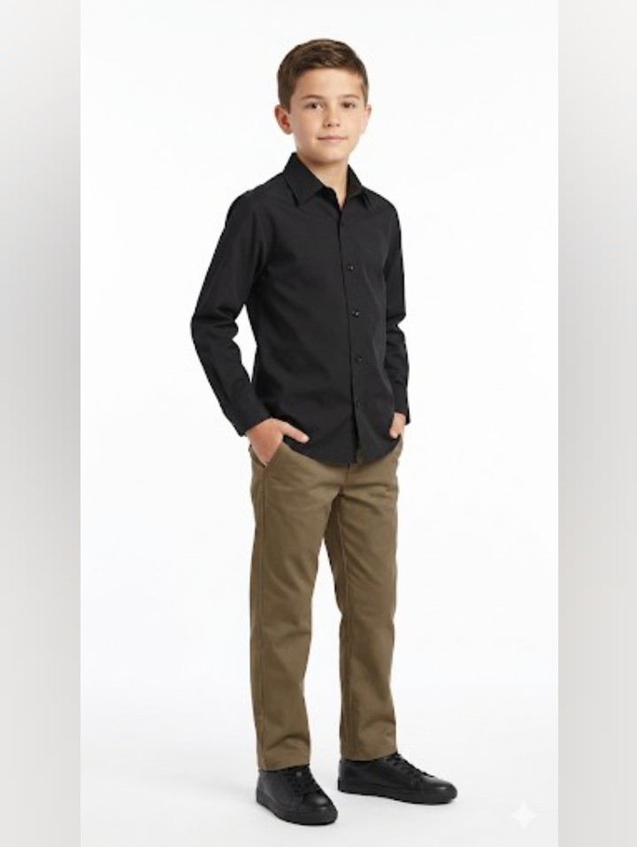 Calvin Klein Black Boys Slim Fit Dress Shirt